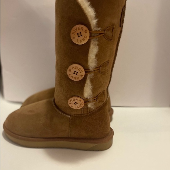 RIVERLAND Suede & Wool Sherpa Boots NWT - Picture 4 of 10